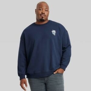 Men's Navy Sweatshirt With Embroidered Floral